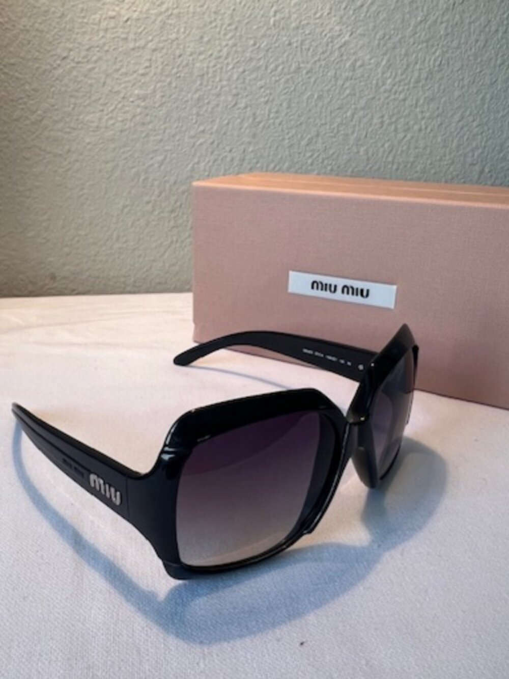 Miu Miu Oversized Black Sunglasses SMU031 1AB-5D1 57-14-130